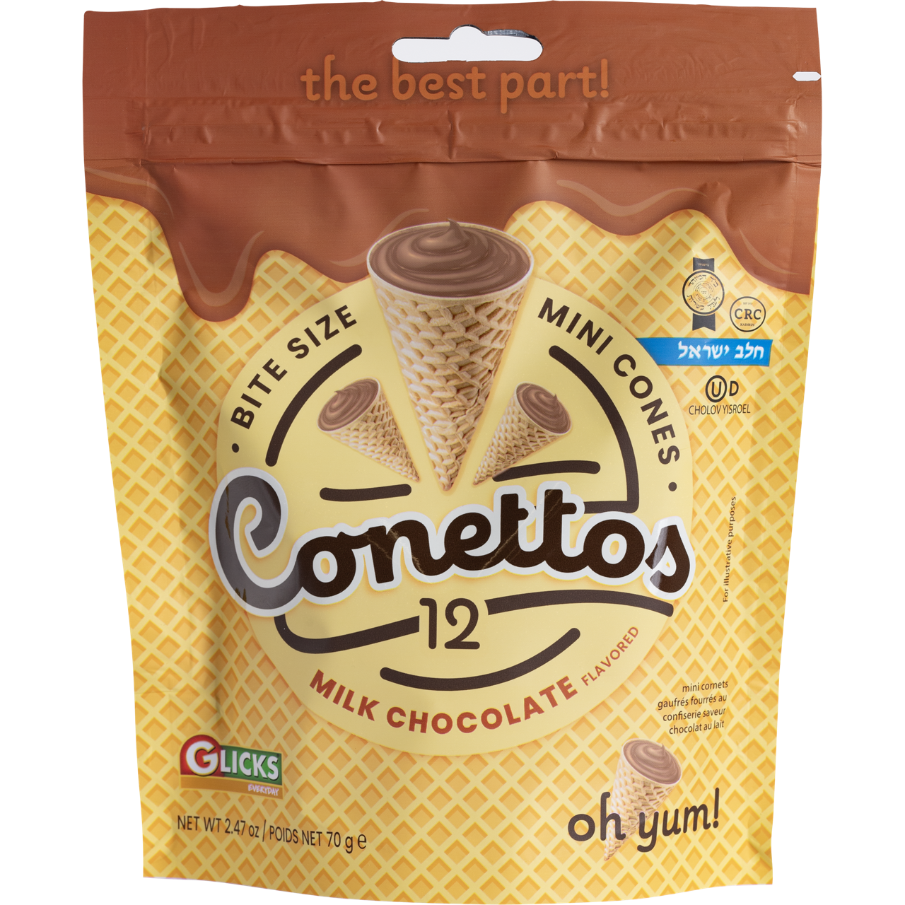 Conettos Milk Chocolate 2.47Oz Glicks