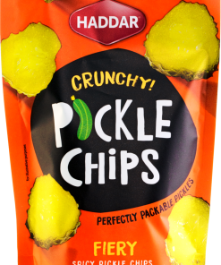 Pickle Chips Fiery Spicy Pouch 3Oz Haddar