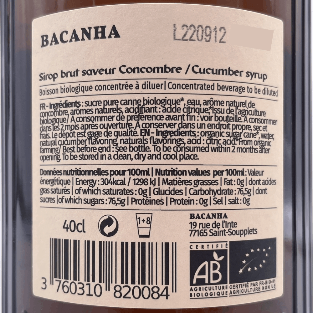 Bacanha Cucumber Syrup 400ml - Image 3
