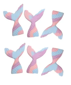 Mermaid Pastel Tie Dye Tails Pack of 6