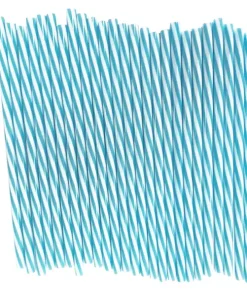 Plastic Light Blue Stripe Straws Pack of 25