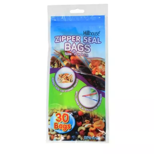 Zipper Seal Bags 15 x 9cm Pack of 30