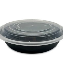 Polyshield Black Round Container with Lid (24oz) – 150pcs