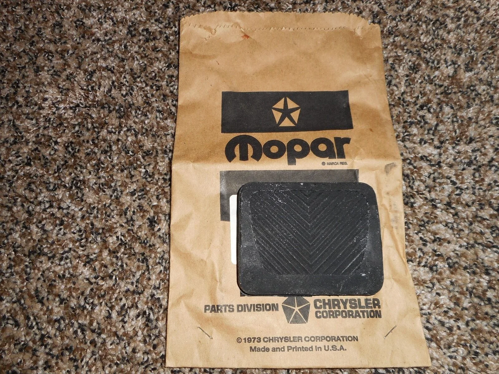 NOS Mopar Brake & Clutch Pedal Pad 1961-74 Dodge D & W Series Truck Models - Image 2