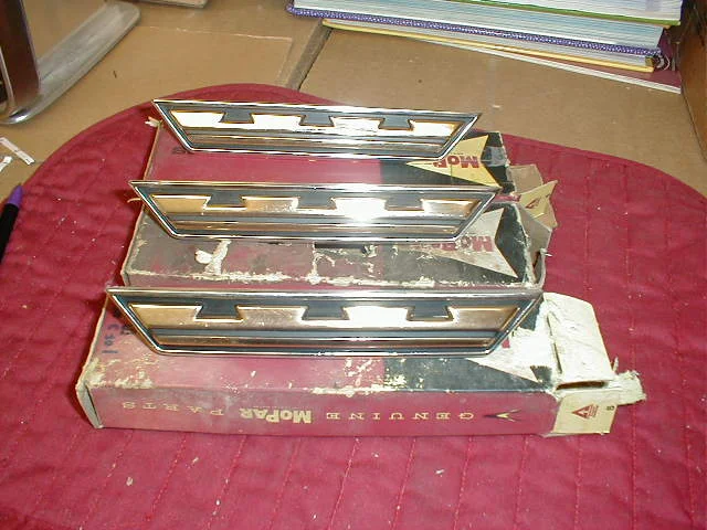 NOS Mopar Grille Medallion Set 1964 Chrysler Newport