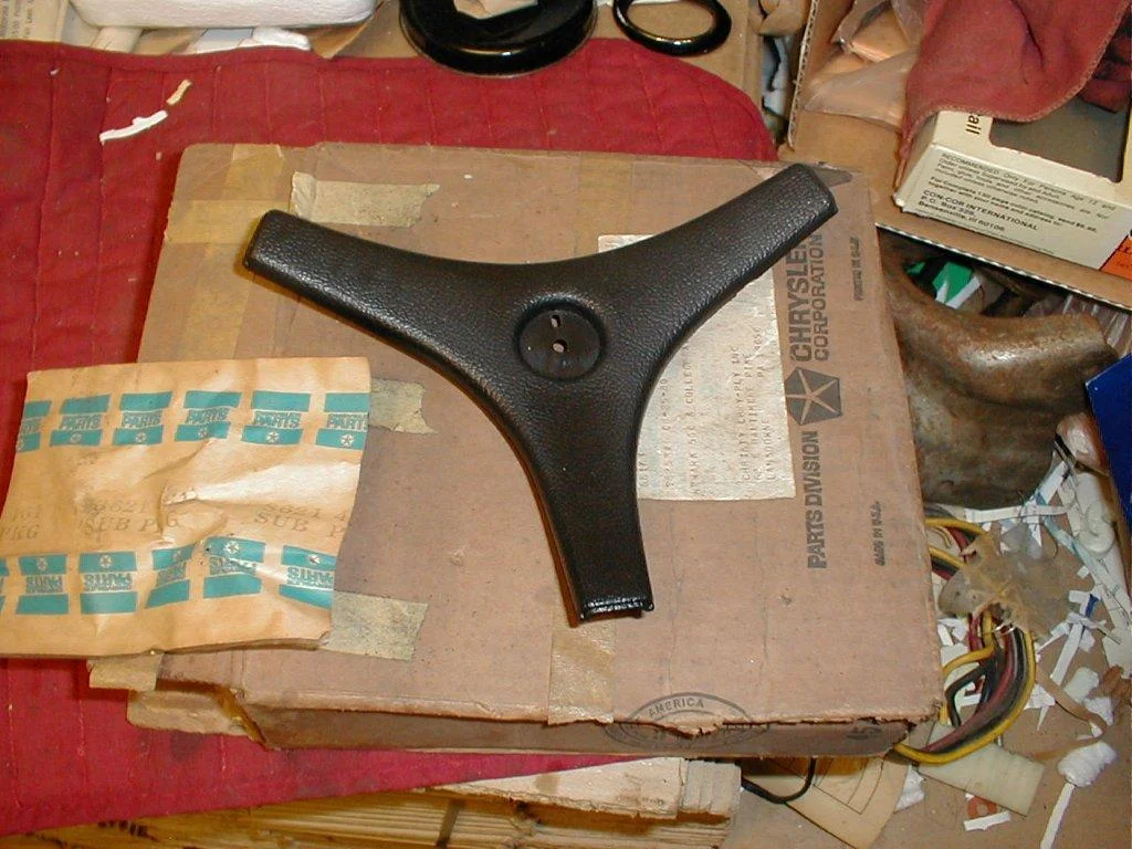 NOS Mopar Steering Wheel Cover Black 1971-3 Chrysler Plymouth Dodge Models With 3 Spoke Wheels