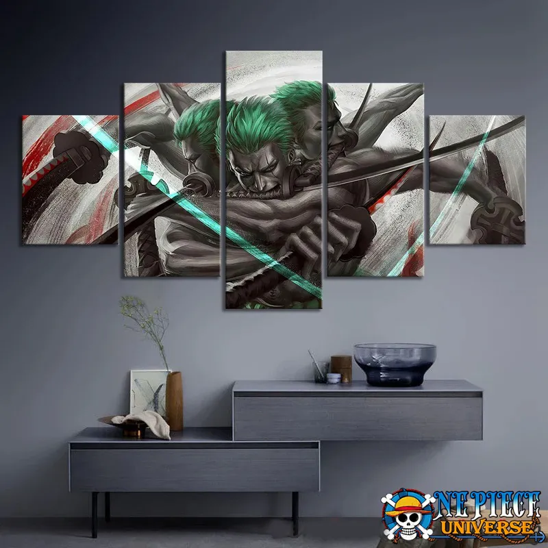 Anime Roronoa Zoro Canvas Wall Decor 5 Panels New - Image 6