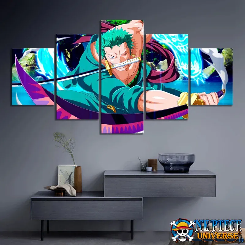 Anime Roronoa Zoro Canvas Wall Decor 5 Panels New - Image 4